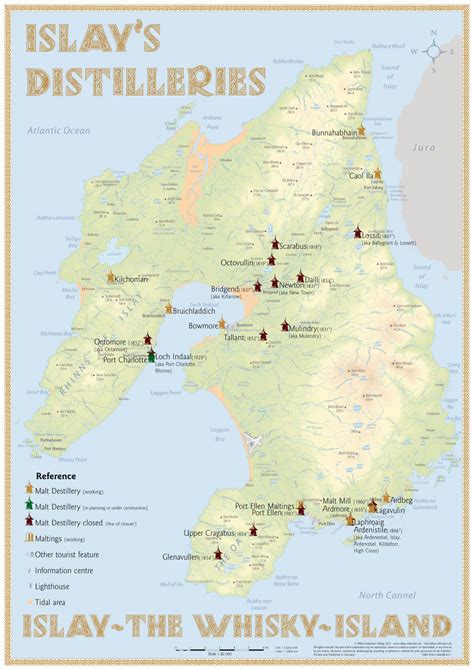 lowland distilleries - islay distillery map.